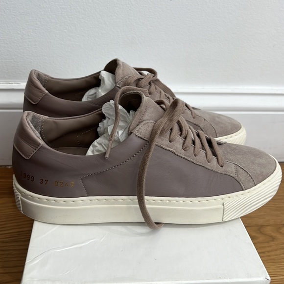 Womens Common Projects Achilles Taupe Suede Leather Size 37 - Picture 5 of 8